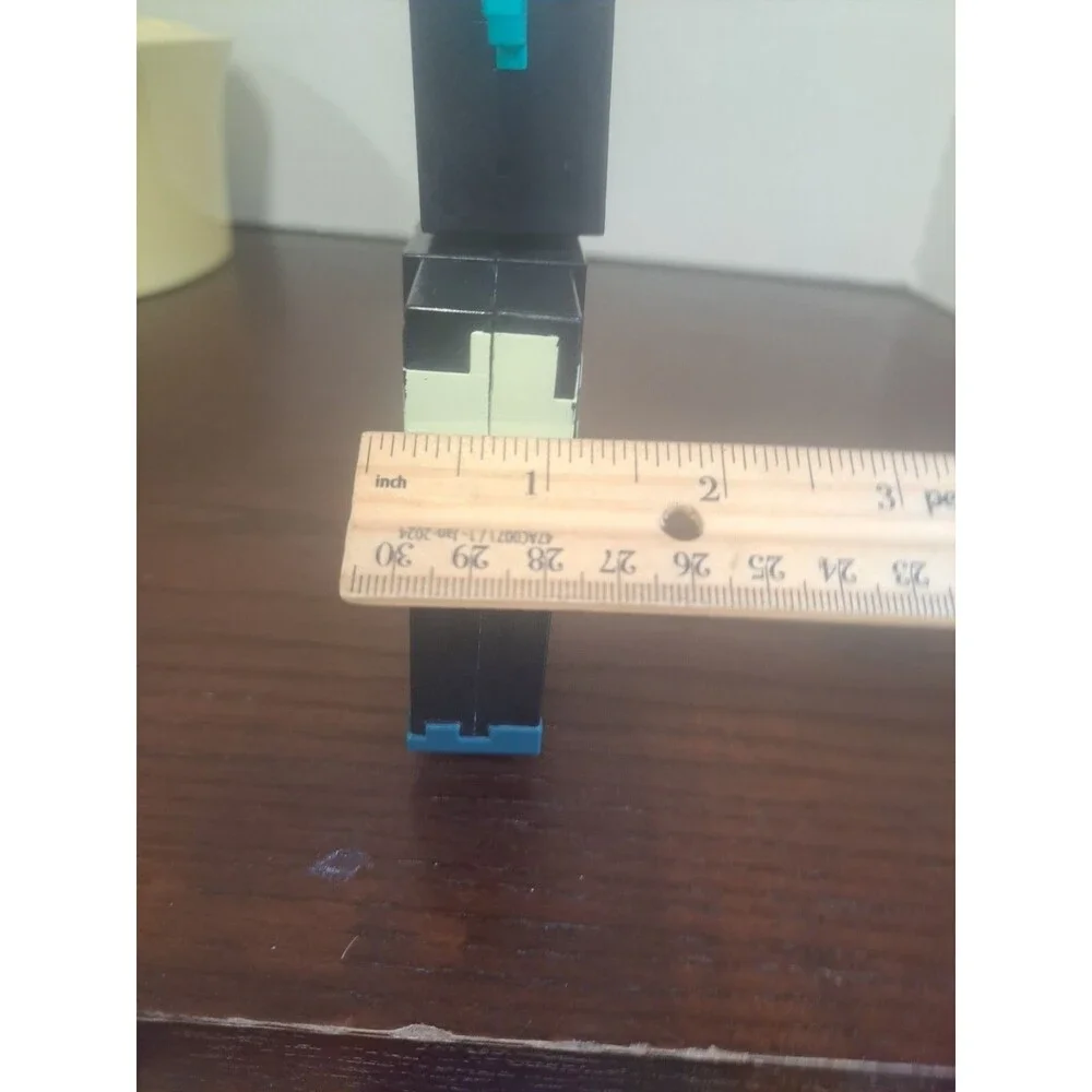 Minecraft Warden Figure Toy, Articulated Block Style, Black/Blue Untested